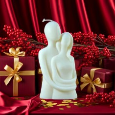 Lumanare Parfumata Cuplu , Cadou Romantic si Marturie Nunta Botez Handmade