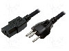 Cablu alimentare AC, 1.8m, 3 fire, culoare negru, IEC C13 mama, SEV-1011 (J) mufa, LOGILINK - CP102