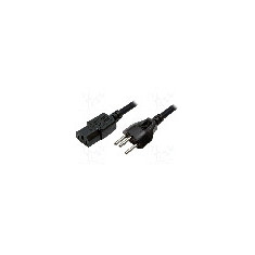 Cablu alimentare AC, 1.8m, 3 fire, culoare negru, IEC C13 mama, SEV-1011 (J) mufa, LOGILINK - CP102