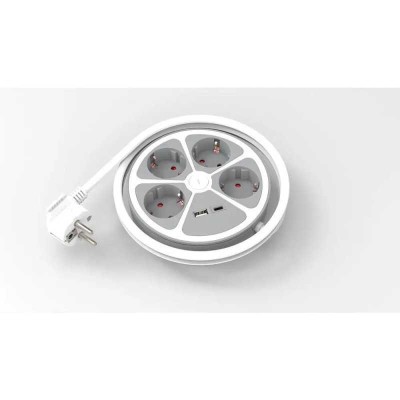 Prelungitor 4 prize 1x USB-A + 1x USB-C 20W cablu 3x1.5mmp 1.4m foto