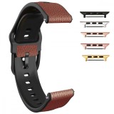Curea hibrid silicon-piele, compatibila Apple Watch 9|8|7|6|5|4|3|2|1 Series, 41mm|40mm|38mm, Carob Brown