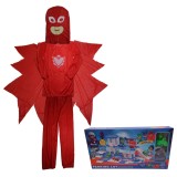 Cumpara ieftin Costum pentru copii, Red Owl, rosu, jucarie inclusa, 7-9 ani, 120-130 cm