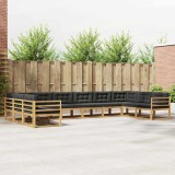 vidaXL Set de canapele de exterior cu pernă 10 pcs Alb și antracit 3387091