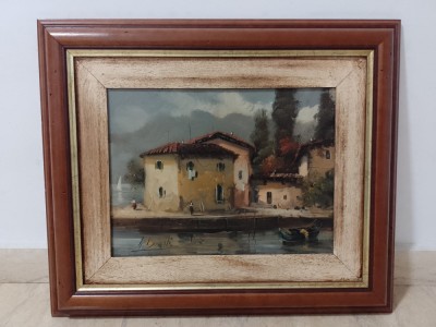 Ulei pe p&amp;acirc;nză o lucrare veche semnata foto