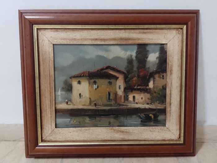 Ulei pe p&acirc;nză o lucrare veche semnata