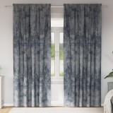 Gossi draperii din catifea 2 buc cu buzunare pentru bagheta argintiu 245x140 cm