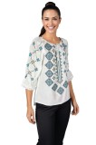 Bluza dama O25 alb/albastru deschis , marimea L