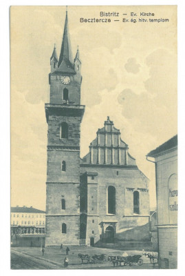 4635 - BISTRITA, Evangelical Church, Romania - old postcard - used - 1917 foto