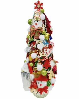 Bradut ornamental pentru Craciun decorat cu articole de sezon, 50 cm (Multicolor) foto