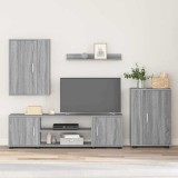 vidaXL Set de 4 piese pentru cabinet TV 4 pcs sonoma gri Lemn compozit