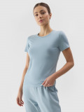 Cumpara ieftin Tricou slim unicolor pentru femei - albastru deschis, 4F Sportswear