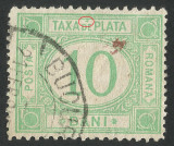 EROARE TAXA DE PLATA - 1908 - FARA FILIGRAN, Stampilat