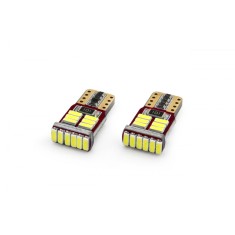 Set becuri auto cu LED CANBUS compatibil T10e W5W 18 SMD Alb 12V, destinat