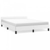 Cadru de pat cu tăblie, alb, 140x200 cm, piele ecologică