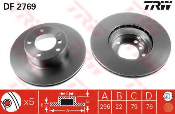 Disc frana BMW Seria 5 (E39) (1995 - 2003) TRW DF2769