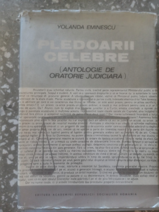 Pledoarii celebre (Antologie de oratorie judiciara)-Dr.Yolanda Eminescu