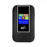 Modem WIFI de buzunar 4G LTE, ambrasmart, Negru, Cu baterie si sloturi de card, Conexiune multipla, Ecran LCD, Type C