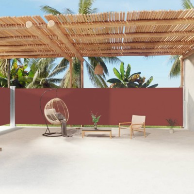 vidaXL Copertină laterală retractabilă, maro, 180x1200 cm 318075 foto