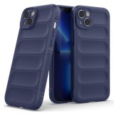 Husa wave, compatibila cu IPhone 14, Grip Anti-Soc, Tpu, Navy Blue, ALC MOBILE