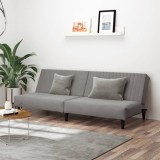 Canapea extensibila 2 locuri Gossi, gri deschis, catifea, 200x84.5x69 cm