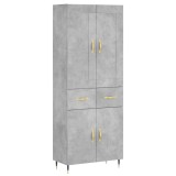 Dulap inalt, gri beton, 69,5x34x180, lemn compozit