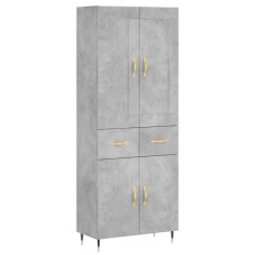 Dulap inalt, gri beton, 69,5x34x180, lemn compozit