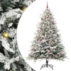 VidaXL Brad de Crăciun artificial pre-luminat cu set de bile Verde 3395406