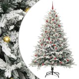 vidaXL Brad de Crăciun artificial pre-luminat cu set de bile Verde 3395406