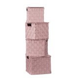 Cumpara ieftin Set 4 cutii depozitare cu capac, roz 17 x 17 x 16 cm, 19 x 19 x 17 cm, 21 x 21 x 18 cm, 23 x 23 x 18,5 cm