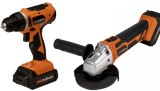 Kit Promo Masina de Gaurit si Insurubat si Polizor Unghiular cu 2 Acumulatori si Incarcator MAX 20V POWER Evotools