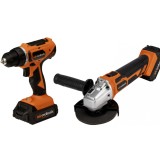 Kit Promo Masina de Gaurit si Insurubat si Polizor Unghiular cu 2 Acumulatori si Incarcator MAX 20V POWER Evotools