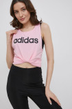 Cumpara ieftin Adidas top din bumbac culoarea roz