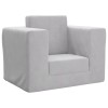 VidaXL Canapea extensibilă pentru copii, gri deschis, pluș moale 4104803