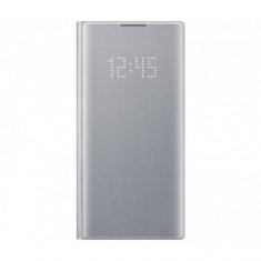 Husa Flip Book Samsung N970 Galaxy Note 10, Flip Carte LED View Cover, Argintiu, Blister EF-NN970PSEGWW Original