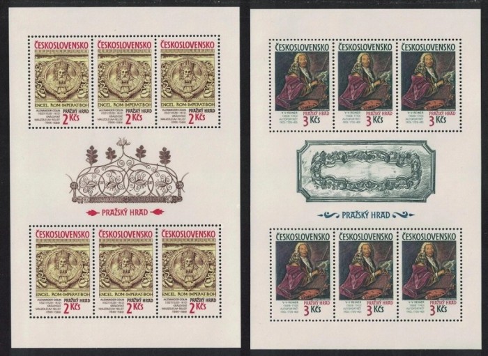 Cehoslovacia 1989 - Castelul Praga, arta, serie minicoli neuzate