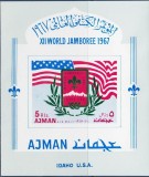 Ajman 1967 - Cercetași, Jamboree, colita nedantelata pe h&acirc;rtie groasa