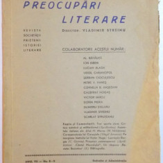 PREOCUPARI LITERARE , DIRECTOR : VLADIMIR STREINU , ANUL VII , NR. 8-9 , AUGUST, SEPTEMBRIE 1942