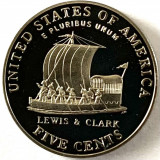 AMERICA 5 CENTS 2004 PROOF LITERA S,(Bicentenarul expeditiei Lewis si Clark.), America de Nord, Cupru-Nichel