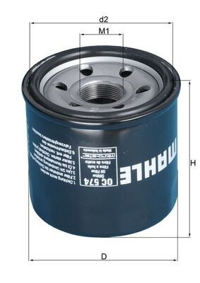 Filtru ulei MAHLE OC574