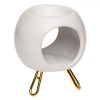 Suport Ulei Parfumat Ceramic, Alb, Piciorușe Aurii, Diametru 8.5 cm, &Icirc;nălțime 11 cm, Oem