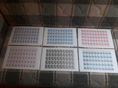 Romania MNH 1974 - Aniversari I + II +III ( uzuale )- LP 850 + 858 +869 coli foto