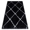 Covor FLUFFY 2373 shaggy spalier - antracit / alb, 160x220 cm, Dreptunghi, Poliester