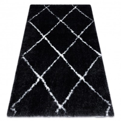 Covor FLUFFY 2373 shaggy spalier - antracit / alb, 200x290 cm foto
