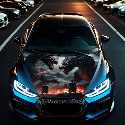 Folie Capota Auto &amp;quot;Hood Art&amp;quot; rezistenta la exterior, marime L (180 x 130cm) - Cod: AVX-CAPOTA-022L foto