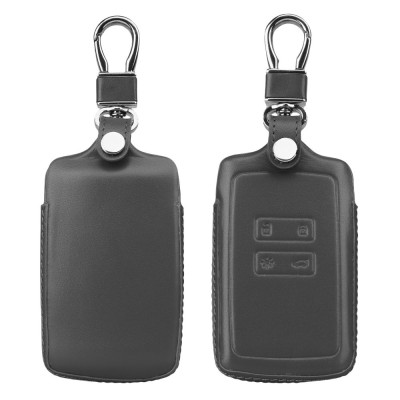 Husa Cheie Auto kwmobile pentru Renault/Dacia 4 Butoane - Keyless Go, Piele naturala, Gri, 54669.08 foto