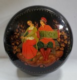 Cutie din sticla pictata manual, Rusia, Secol XX