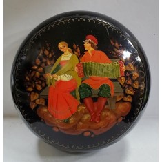 Cutie din sticla pictata manual, Rusia, Secol XX