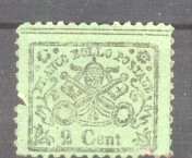 Italy Papal State 1868 Coat of arms 2C Mi.19 MH AM.352 foto