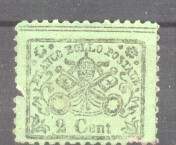 Italy Papal State 1868 Coat of arms 2C Mi.19 MH AM.352