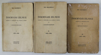 INSEMNARI ZILNICE - TITU MAIORESCU, VOL.I-III - 1937 foto